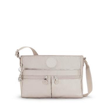 Kipling New Angie Metallic Crossbody Táska Bézs | HU 1199XY